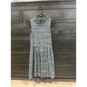 Anthropology Women's Tweed Knit Mock Neck Fit & Flare Dress